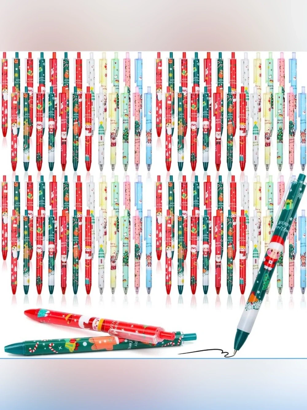 Holiday Christmas Ballpoint Pens - BUNDLE OF 5, RANDOM PULL